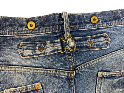 RARE VTG LTD LEE CHER COLAB UNION MADE JAPANESE CINCH BACK COWBOY JEANS 29W 28L