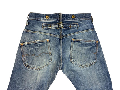 RARE VTG LTD LEE CHER COLAB UNION MADE JAPANESE CINCH BACK COWBOY JEANS 29W 28L