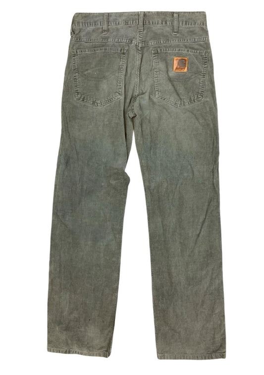 VTG CARHARTT WESTERN PANT GREY CORDUROY JEANS TROUSERS 30” W 31”L