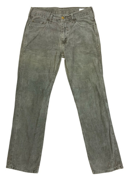 VTG CARHARTT WESTERN PANT GREY CORDUROY JEANS TROUSERS 30” W 31”L