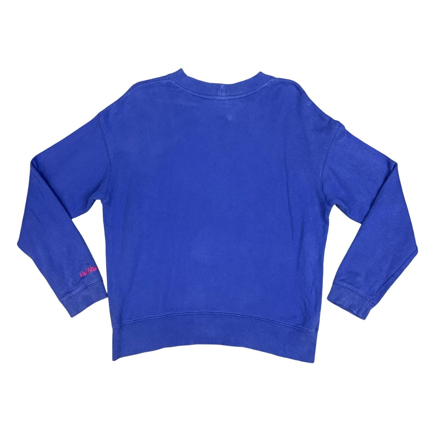 Keith Haring Art Smiley Big Printed Graphic Purple Crewneck Sweater Jumper XL