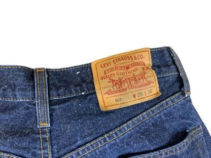 VTG 1990s RARE USA LEVIS 555 VALENCIA ST 501 SELVEDGE REWORKED SLIM LEG 28W 33L