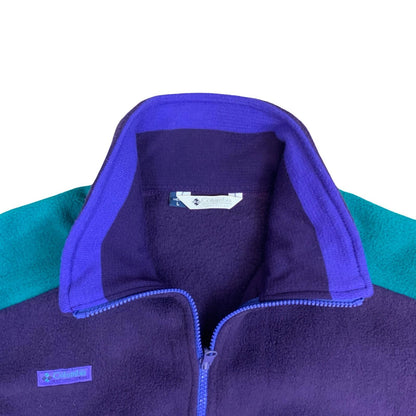 Vintage 1990's Columbia Sportswear Company Multi-Coloured Fleece Zip-Up Jacket L