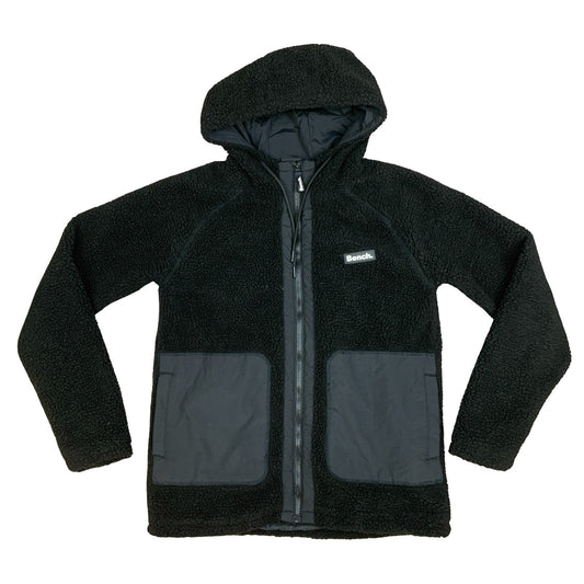 Y2K Womens Bench Fifi Sherpa Spell-Out Logo Hooded Zip-Up Jacket Large