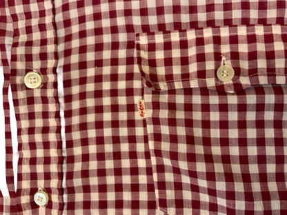 VTG 70s LEVIS BIG E WHITE TAB GINGHAM SHIRT WESTERN ROCKABILLY MOD SKINS XXL