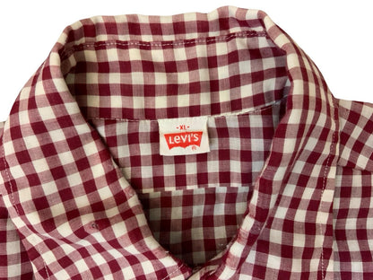 VTG 70s LEVIS BIG E WHITE TAB GINGHAM SHIRT WESTERN ROCKABILLY MOD SKINS XXL