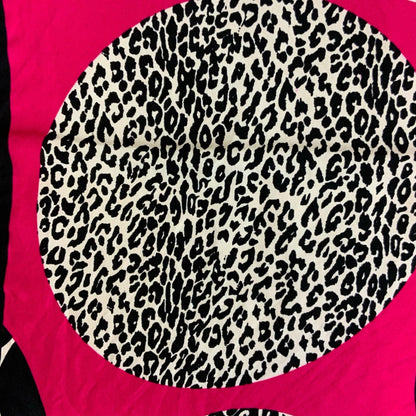 VTG 90s 'MISS SIXTY' PINK BLACK RETRO BOLD GRAPHIC POLKA-DOT SQUARE SCARF