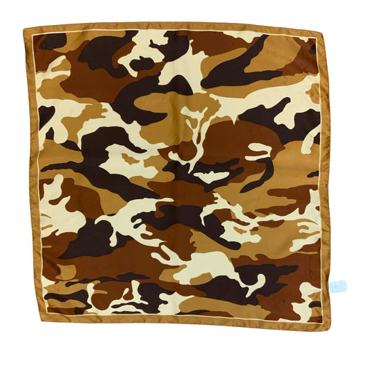 VTG 90s y2k ITALIAN BROWN CAMOUFLAGE CAMO LIGHTWEIGHT SQUARE SCARF