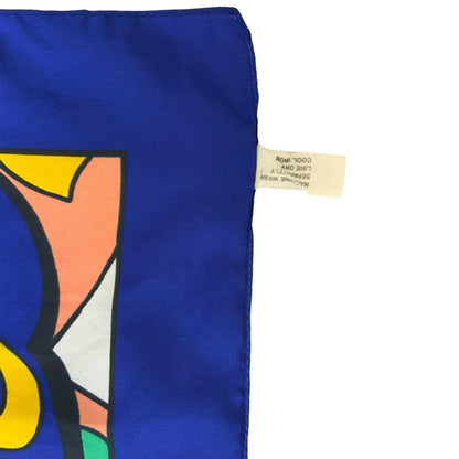 VTG 90s RARE BLUE GREEN RED GRAPHIC COLOURFUL ABSTRACT ART ITALIAN SCUARE SCARF