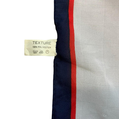 VTG WHITE BLUE RED SAILBOAT NAUTICAL DESIGN GEOMETRIC ABSTRACT SQUARE SCARF