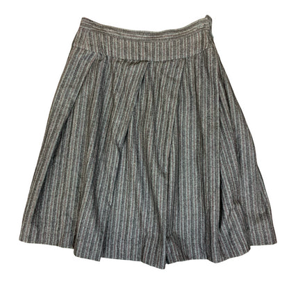 VTG 'VIVIENNE WESTWOOD' GREY RED BLACK STRIPE ASYMMETRIC PLEATED WOOL SKIRT UK12