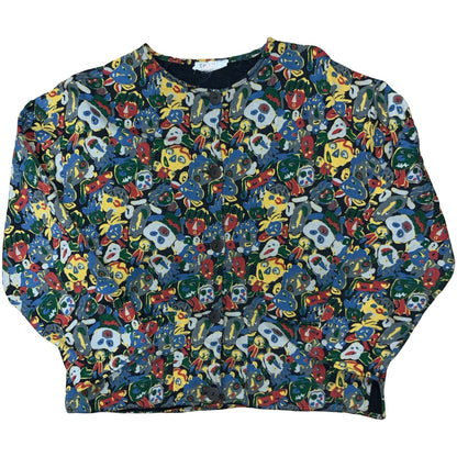 Vtg 80s 'Jean Paul Gaultier' Public Multicolour Faces Print  Sweatshirt Jacket M