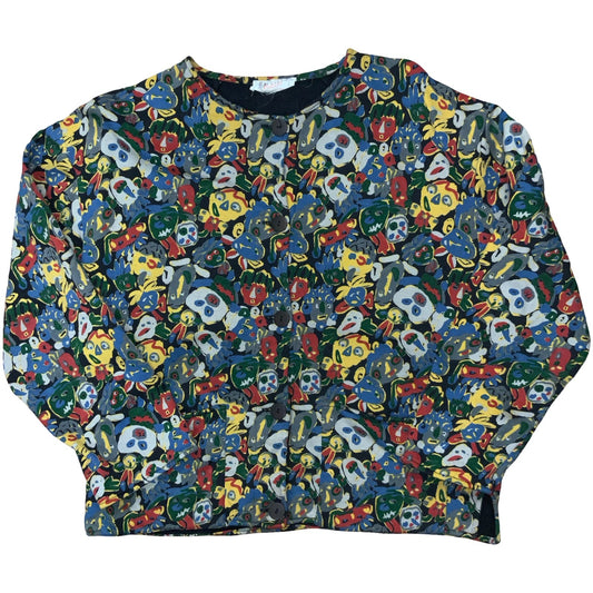 Vtg 80s 'Jean Paul Gaultier' Public Multicolour Faces Print  Sweatshirt Jacket M