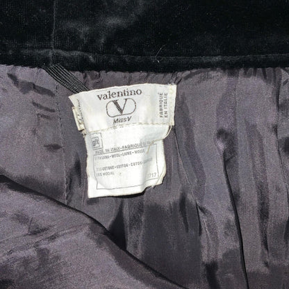 VTG 80s 90s 'Valentino' Miss V Italian Black Wool Smart Pencil Skirt Small UK 10