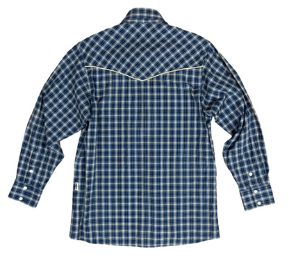 STARS AND STRIPES PIPED YOKE PLAID WESTERN SHIRT ROCKABILLY COUNTRY SMALL