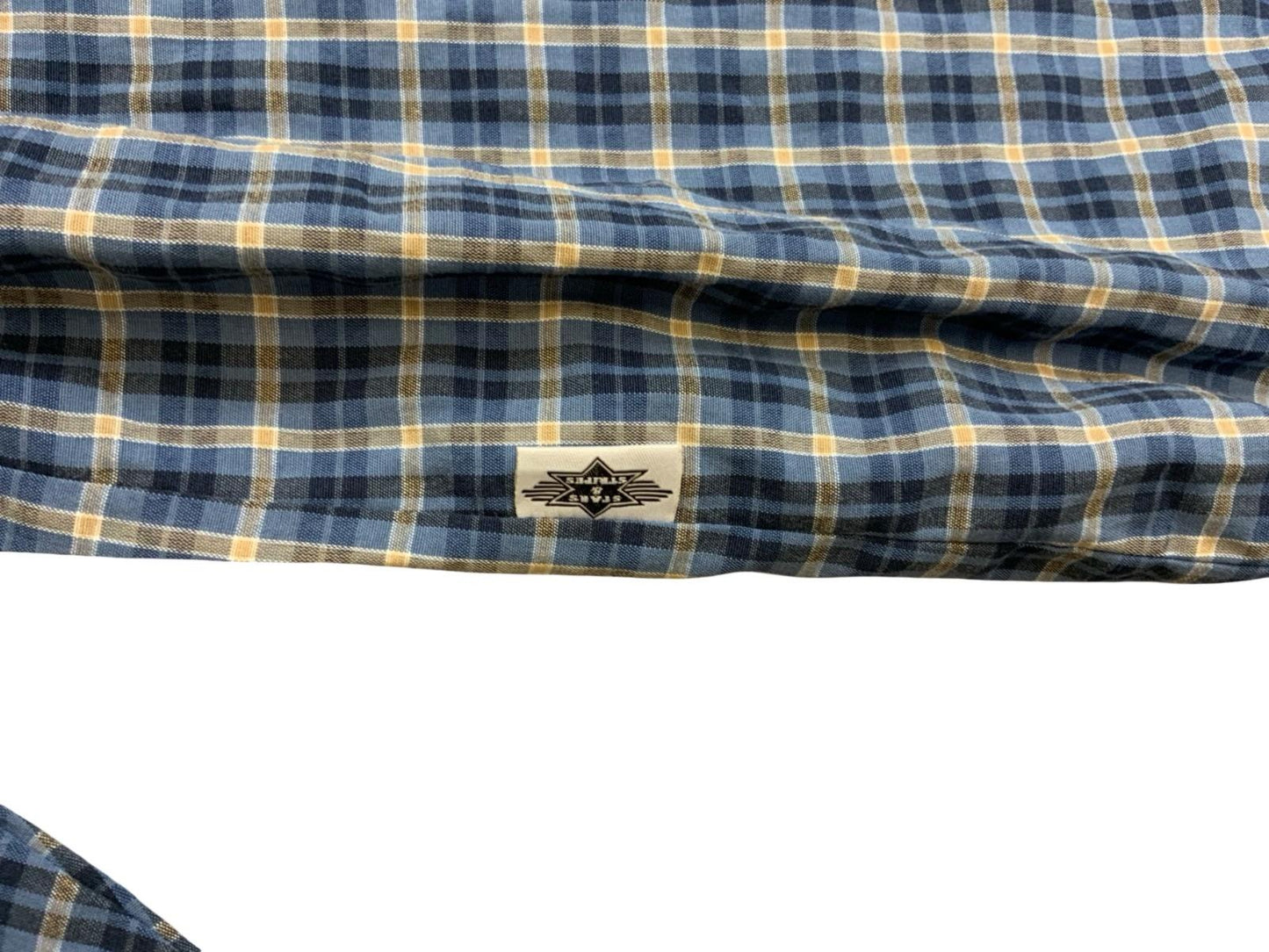 STARS AND STRIPES PIPED YOKE PLAID WESTERN SHIRT ROCKABILLY COUNTRY SMALL