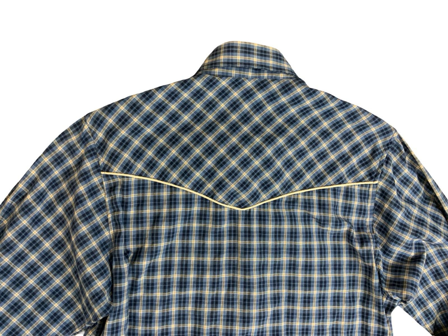STARS AND STRIPES PIPED YOKE PLAID WESTERN SHIRT ROCKABILLY COUNTRY SMALL