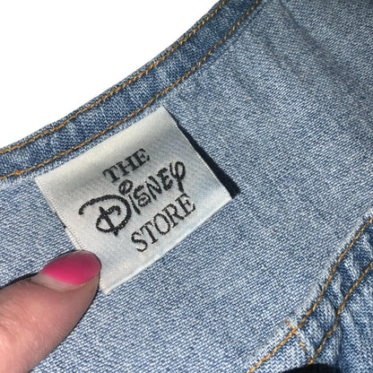 90s Y2K 'The Disney Store' Blue Winnie the Pooh Embroidered Denim Dress UK 10/12