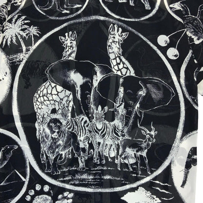 VTG 'Kana' Black White Graphic Animal Safari Jungle Casual Blouse Shirt UK 14/16