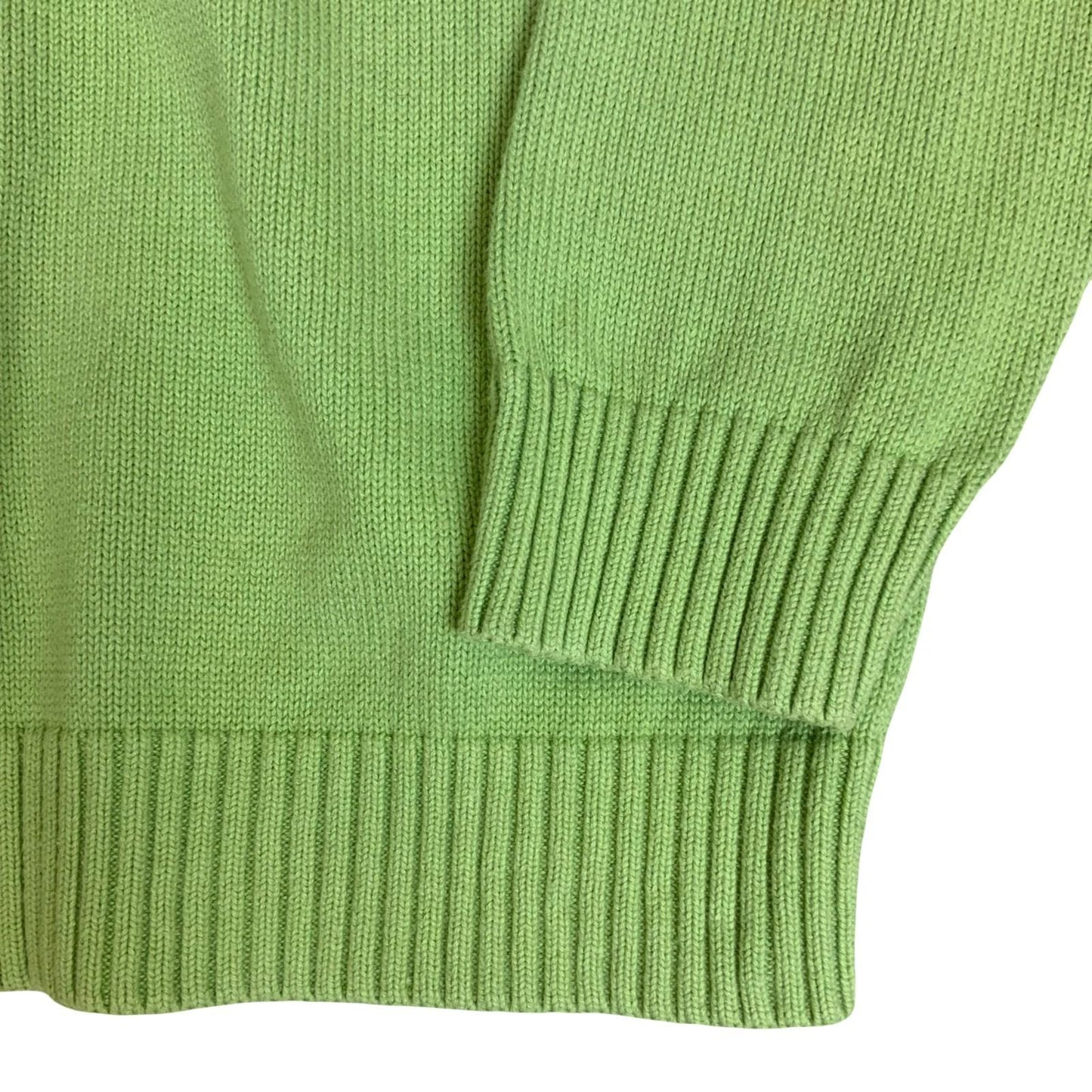 Vtg 90s 'Tommy Hilfiger' Lime Green Casual Cotton Knit Pullover Sweatshirt M