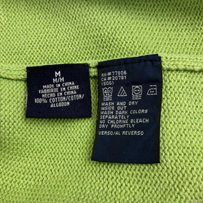 Vtg 90s 'Tommy Hilfiger' Lime Green Casual Cotton Knit Pullover Sweatshirt M
