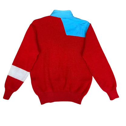 70s/80s 'Marlboro' Leisurewear Red Blue Casual Wool Pullover Sweatshirt M/L