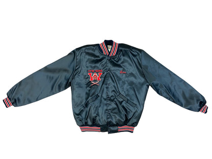 Vtg USA Navy Westmark Alaska Road Warriors Lona Nylon Varsity Coach Jacket L