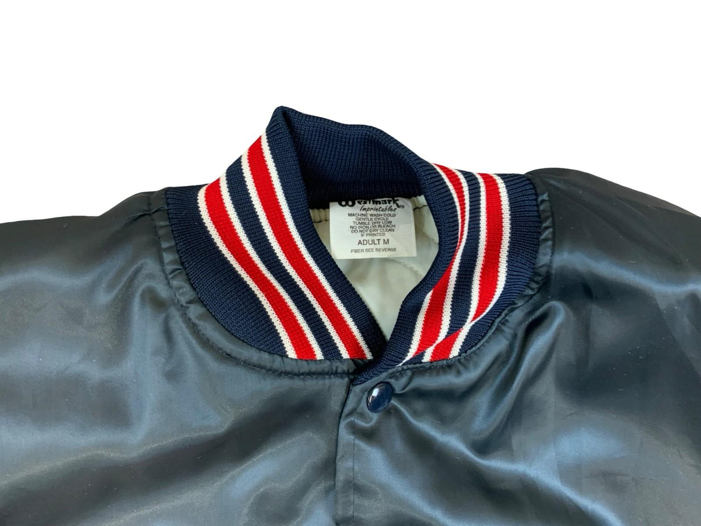 Vtg USA Navy Westmark Alaska Road Warriors Lona Nylon Varsity Coach Jacket L