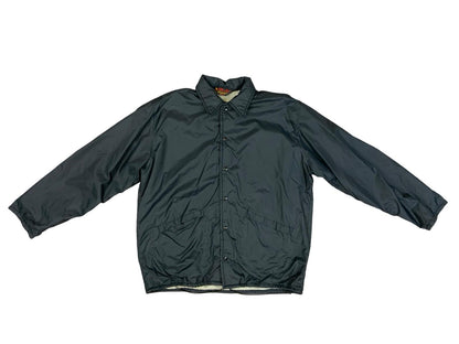 Vtg 70s Black USA Pla-Jac Kodiac Alaska Hydro Electric Project Nylon Jacket XL