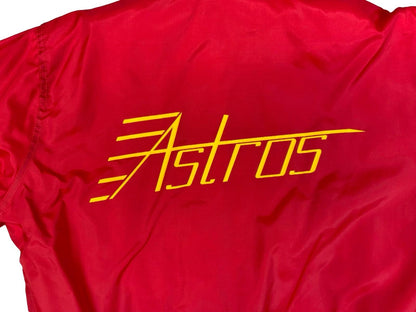 Vtg USA Red West Wind Red & Yellow Houston Texas Astros Nylon Varsity Jacket XL