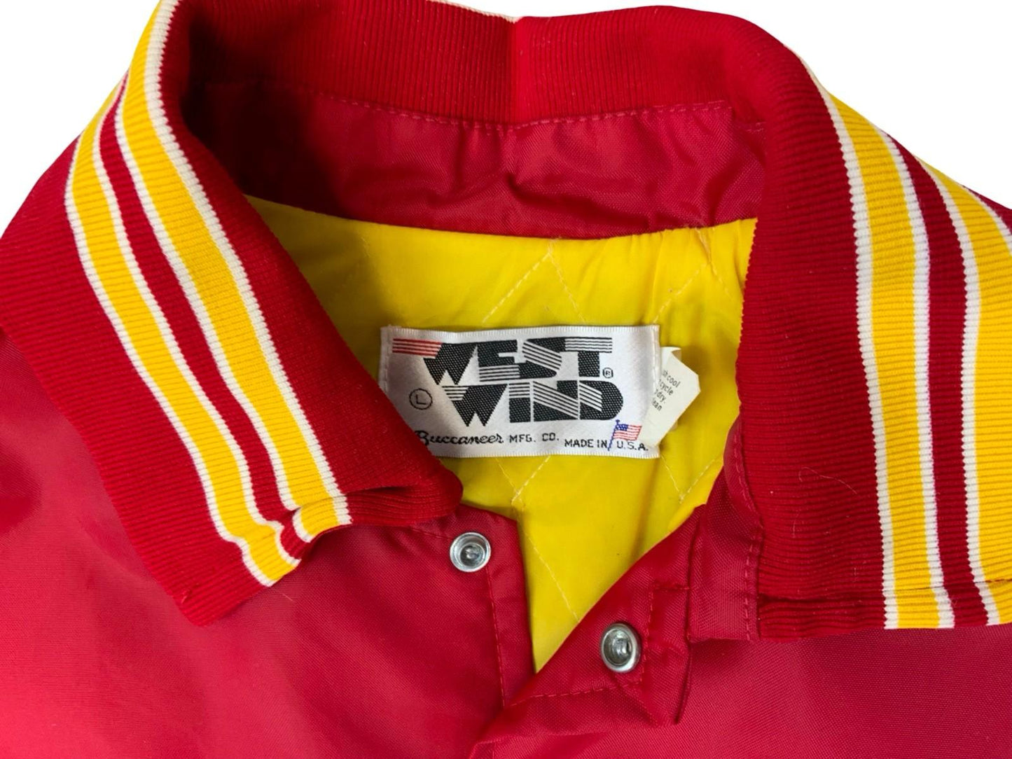 Vtg USA Red West Wind Red & Yellow Houston Texas Astros Nylon Varsity Jacket XL
