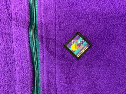 Vintage 90s Purple Green Orange Woolrich Sigmet Gear Zip-Up Fleece Jacket Small