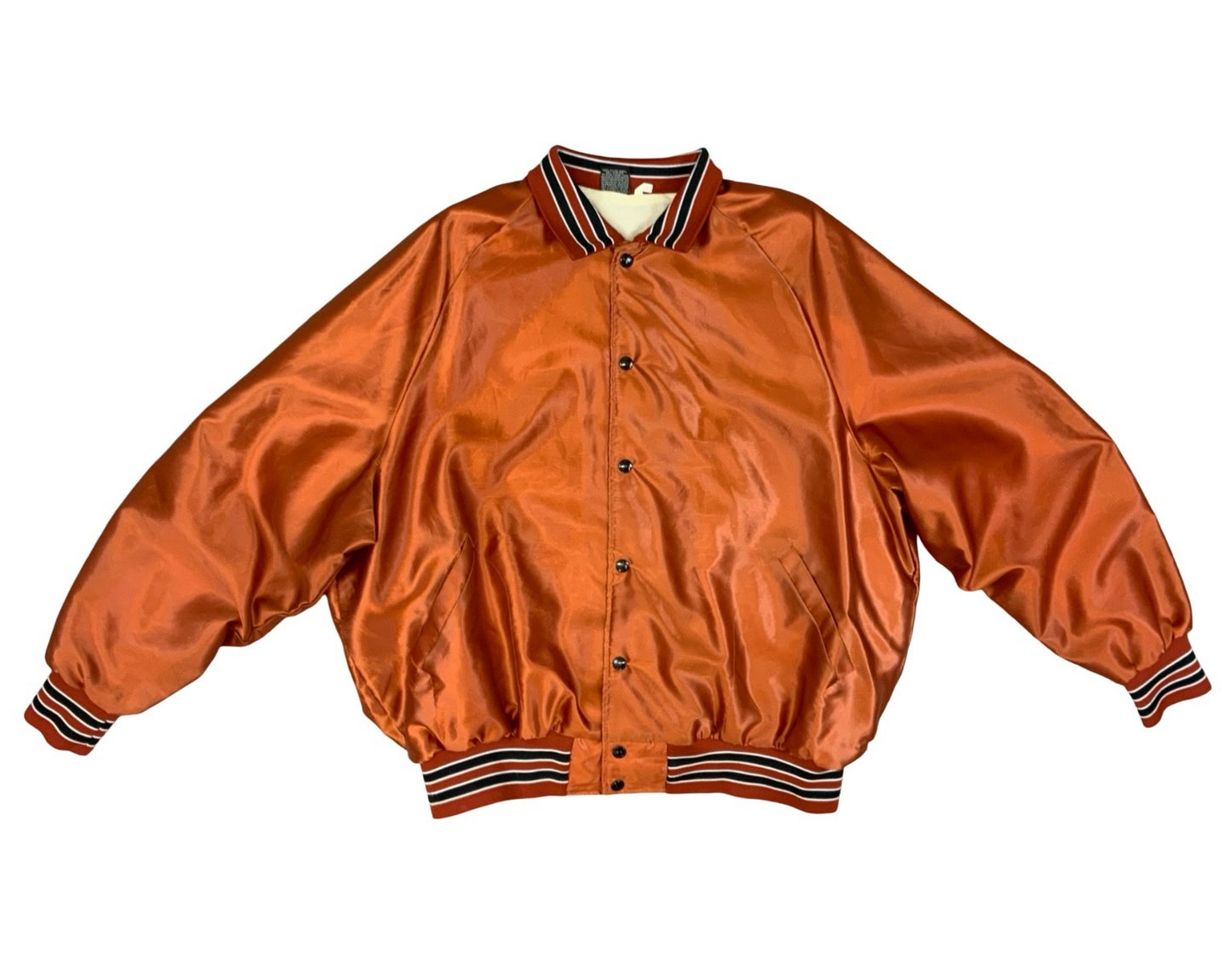 Vtg USA Orange Aristo-Jac Western Horseman Magazine Nylon Varsity Jacket XXL