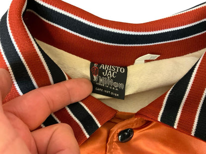 Vtg USA Orange Aristo-Jac Western Horseman Magazine Nylon Varsity Jacket XXL