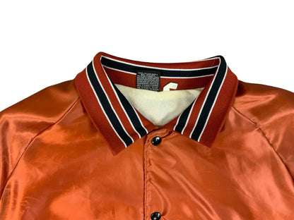 Vtg USA Orange Aristo-Jac Western Horseman Magazine Nylon Varsity Jacket XXL