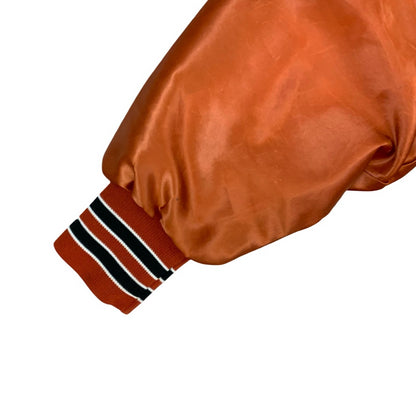Vtg USA Orange Aristo-Jac Western Horseman Magazine Nylon Varsity Jacket XXL