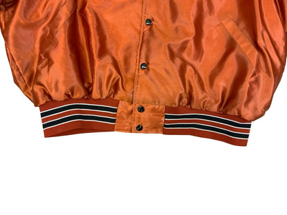 Vtg USA Orange Aristo-Jac Western Horseman Magazine Nylon Varsity Jacket XXL