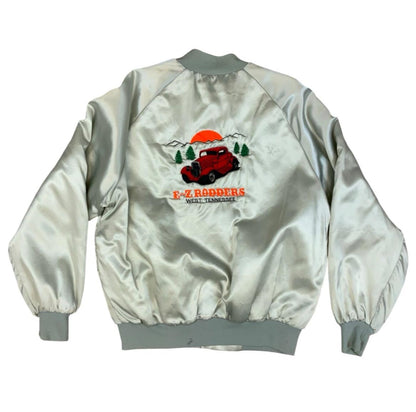 Vtg USA EZ Rodders Tennessee Hot Rod 34 Ford Embroidered Nylon Varsity Jacket L