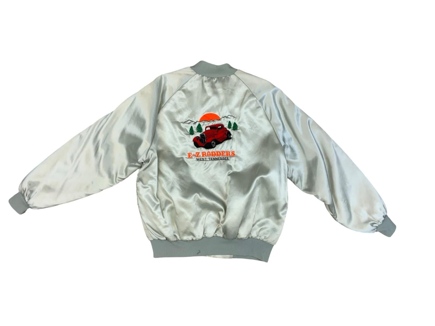 Vtg USA EZ Rodders Tennessee Hot Rod 34 Ford Embroidered Nylon Varsity Jacket L