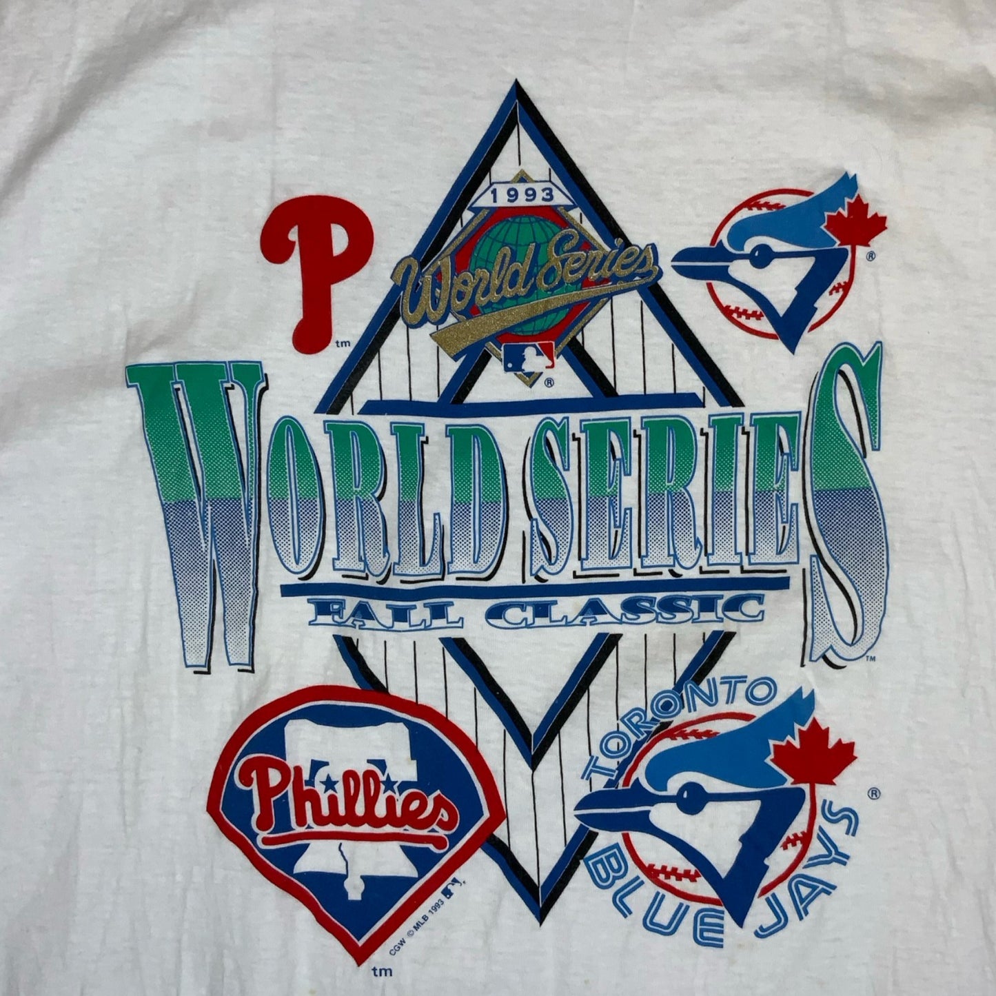 1993 World Series Rare Major League Baseball Toronto VS Phillies T-Shirt 2XL