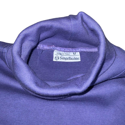 Vtg 'Sergio Tacchini' Purple Turtle-Neck Pullover Casual Long Sleeve Jumper UK8