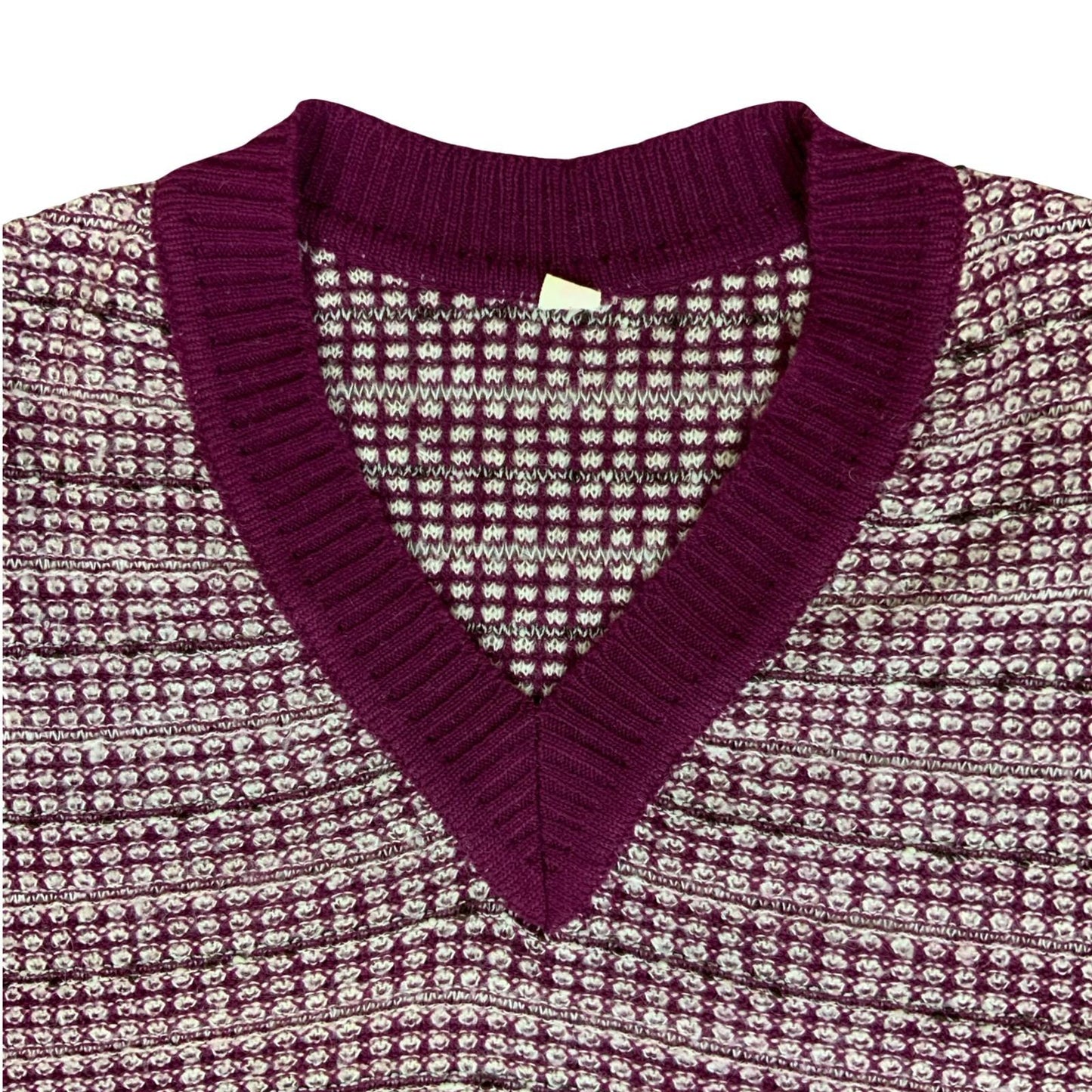 Vtg Red White Casual Pullover V-Neck Sleeveless Knit Sweater Vest S UK 10