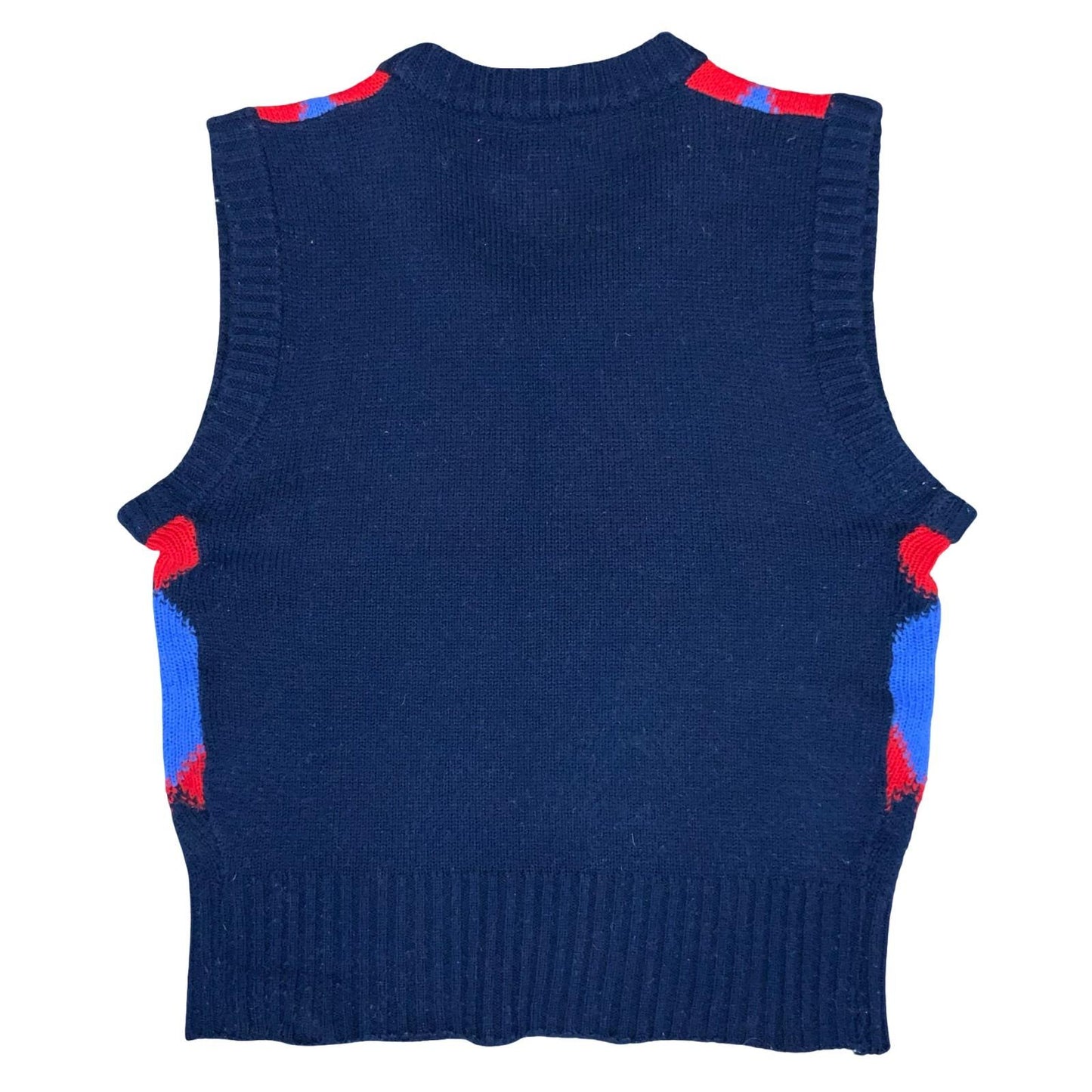 Vtg 90s Red Black Blue Argyle Geometric Golf-Style Pullover Sweater Vest M UK 12