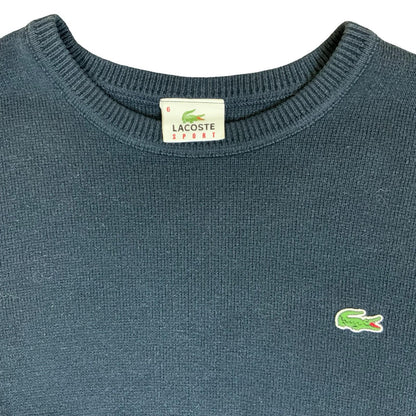 Vtg 'Lacoste' Navy Blue Embroidered Logo Casual Cotton Knitted Sweat Jumper XL