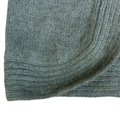 Vtg 80s 'Kamo' Grey Beaded Epaulet Flower Open-Style Oversized Cardigan UK 14/16