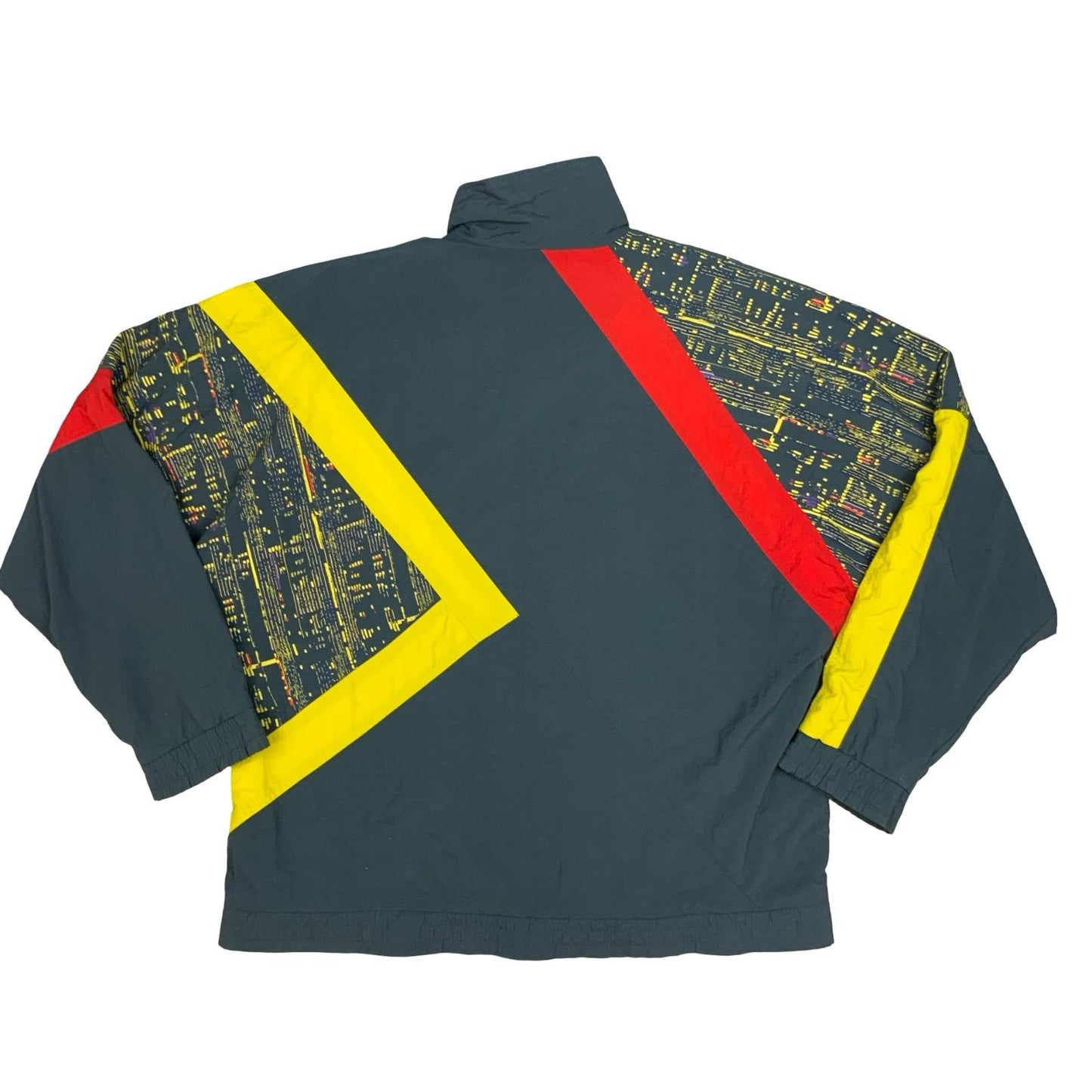 Vintage 90s Puma Grey Yellow Red Track Shell Zip-Up Jacket 2XL