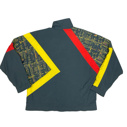 Vintage 90s Puma Grey Yellow Red Track Shell Zip-Up Jacket 2XL