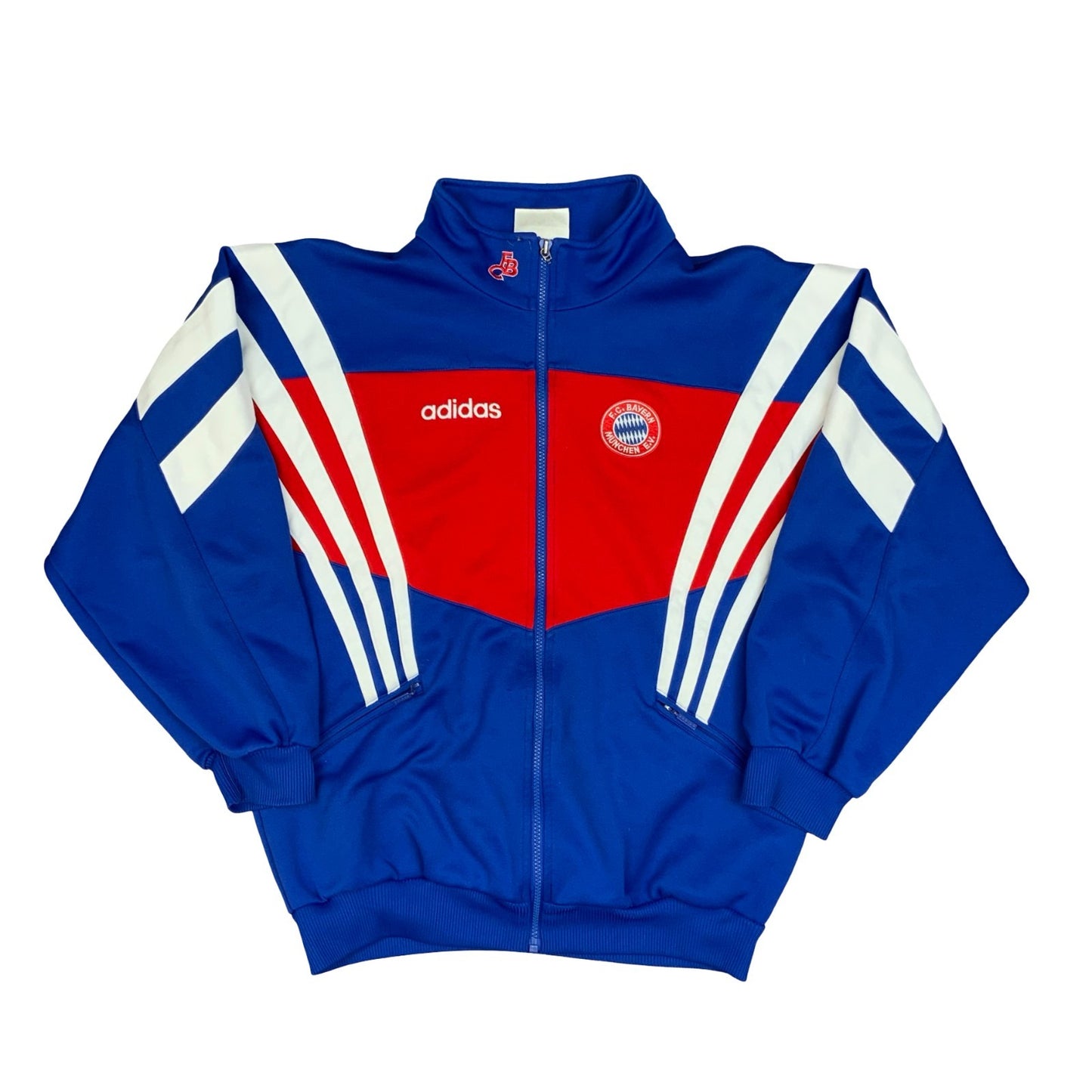 Vtg Retro 1990s Blue Adidas FC Bayern Munich Football Track Jacket Bundesliga XL