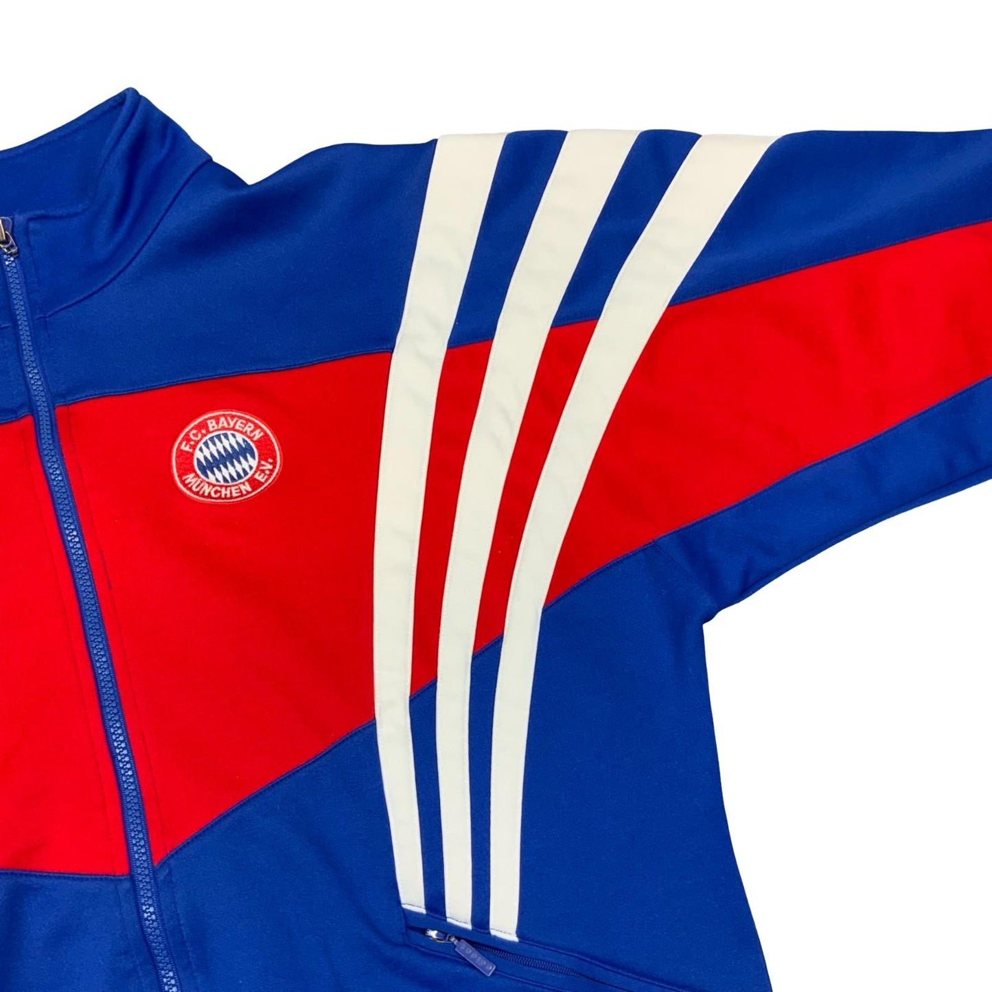Vtg Retro 1990s Blue Adidas FC Bayern Munich Football Track Jacket Bundesliga XL