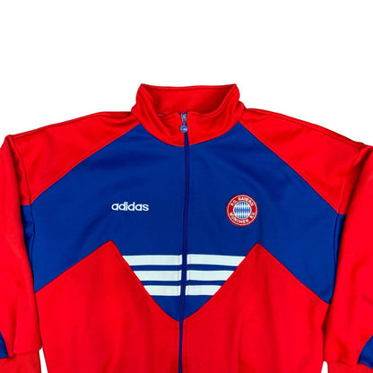 Vtg 1990s Red Blue Adidas FC Bayern Munich Football Track Jacket Bundesliga XL